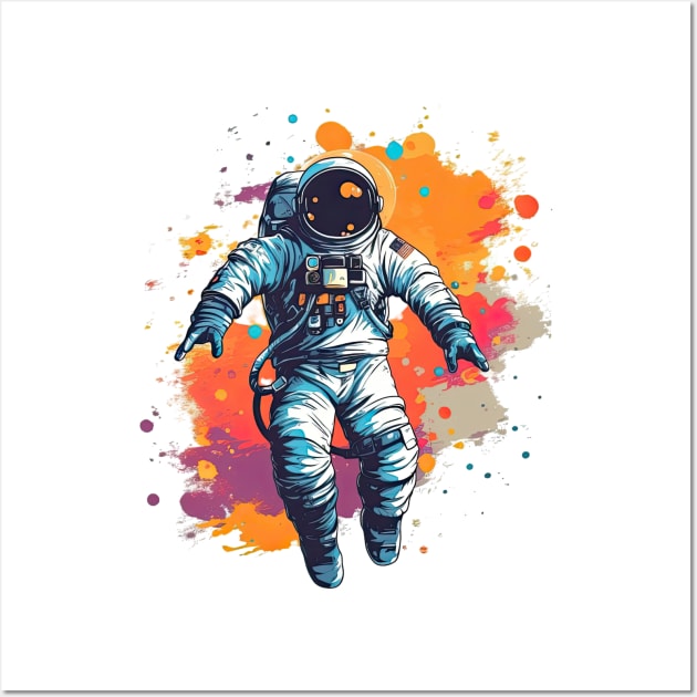 Colorful Astronaut in Space #2 Wall Art by Chromatic Fusion Studio